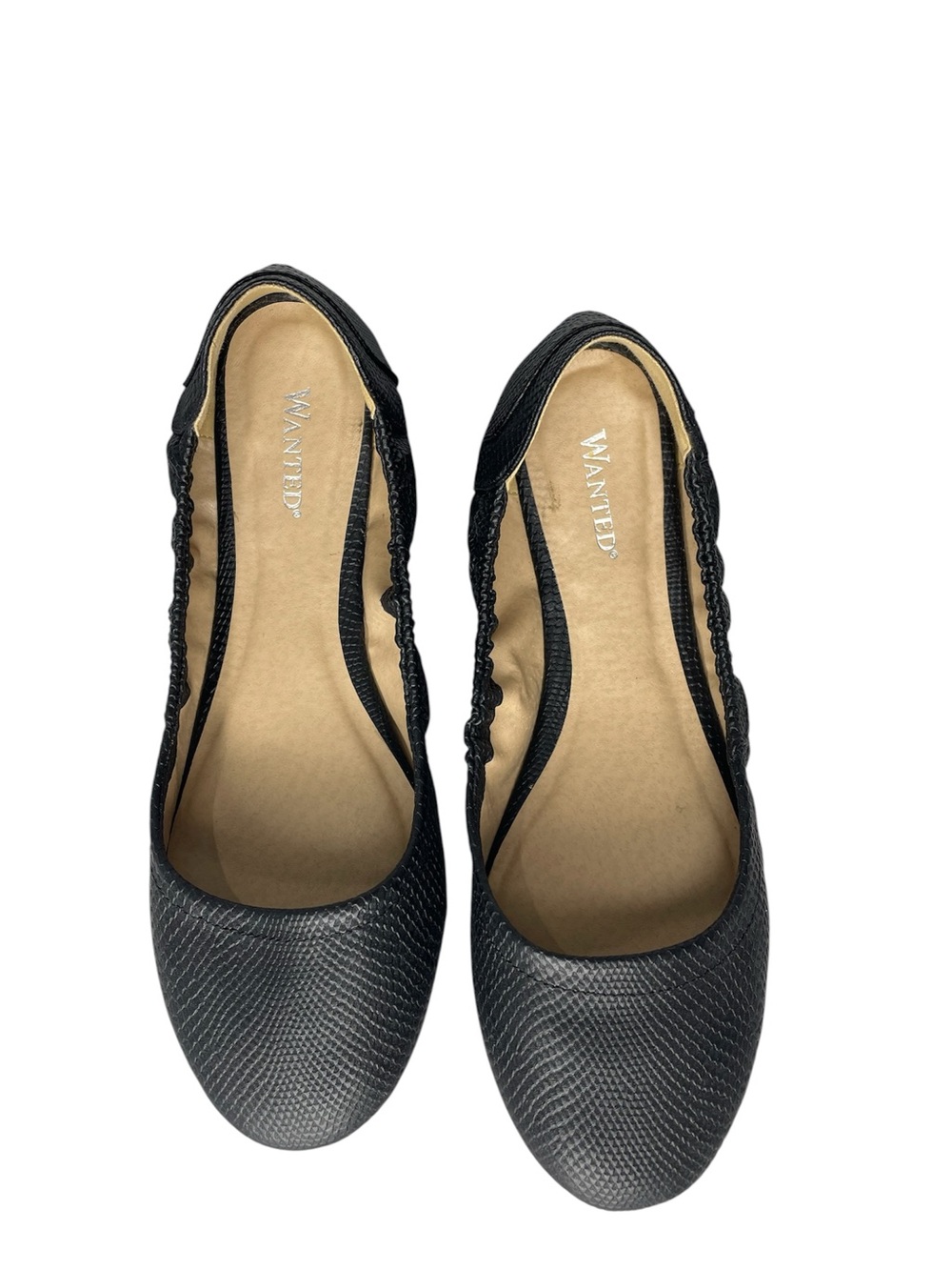 Wanted Ballet Flats 8 M Black Snakeskin Pattern “Jazz” NIB NEW Shoes